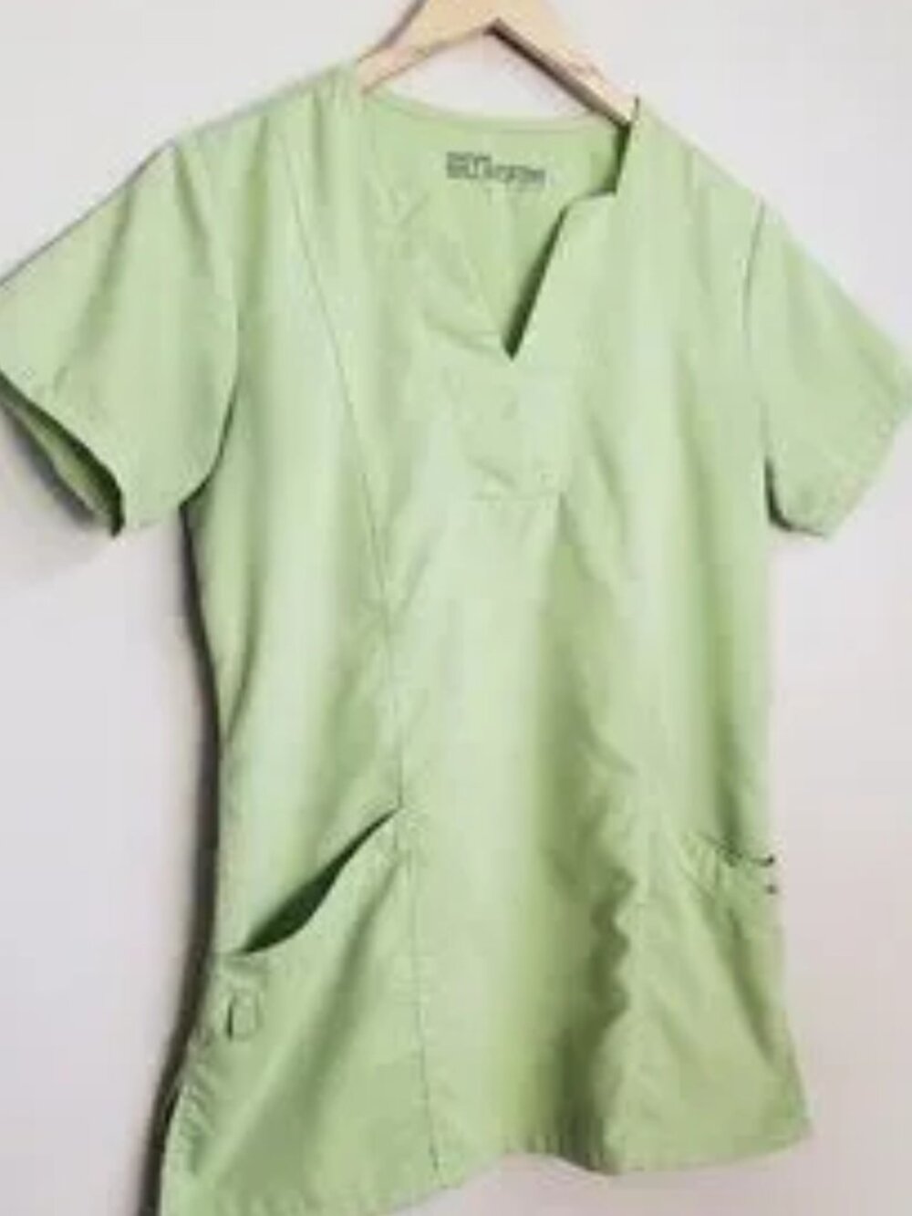 Light Lime Green V-Neck Scrub Top
